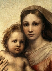 Raphael's Madonna and child from his painting "Madonna di San Sisto"